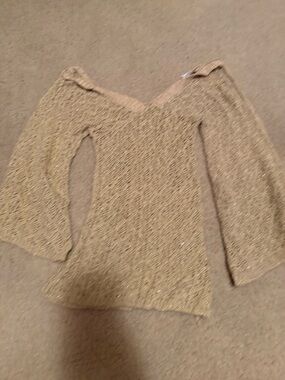 Vintage Y2K Flare Crochet Top Say What ? Small Festival Whimsy Gorh Summer Boho